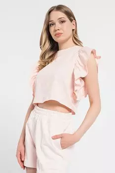 Короткая блузка со складками United Colors Of Benetton, оранжевый