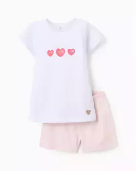Короткая девичья пижама с рисунком спереди Zippy, белый