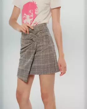 Короткая драпированная юбка Margot Dolores Promesas, бежевый