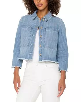 Короткая джимовая рубашка-куртка Liverpool Los Angeles, синий