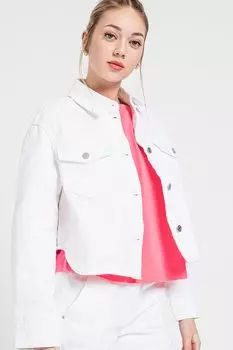 Короткая джинсовая куртка Armani Exchange, белый
