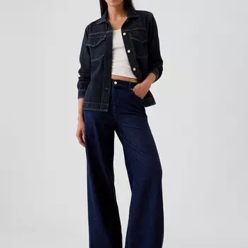 Короткая джинсовая куртка с поясом Gap, синий