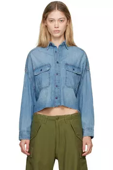 Короткая джинсовая рубашка R13, цвет brindley