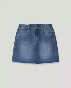 Короткая джинсовая юбка для девочки свободного кроя Pepe Jeans, синий