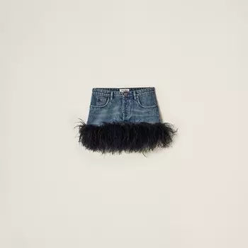 Короткая джинсовая юбка Miu Miu, синий