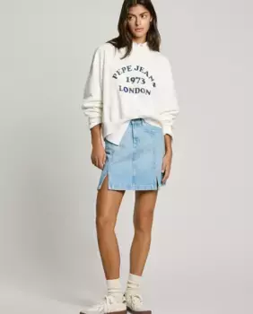 Короткая джинсовая юбка с боковыми разрезами внизу Pepe Jeans, голубой