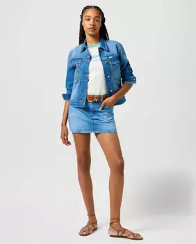 Короткая джинсовая юбка синего цвета Wrangler, индиго
