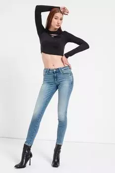 Короткая фитнес-блузка с вырезом Guess, черный