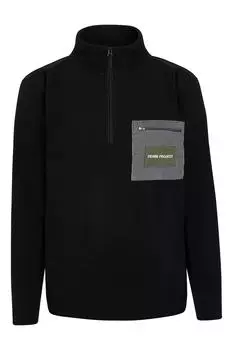 Короткая флисовая толстовка на молнии Denim Project, черный