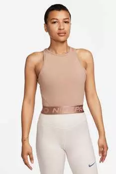 Короткая футболка без рукавов Pro Nike, бежевый