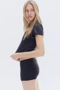 Короткая футболка H&M, черный