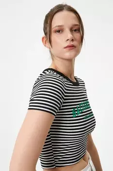 Короткая футболка Koton, черный
