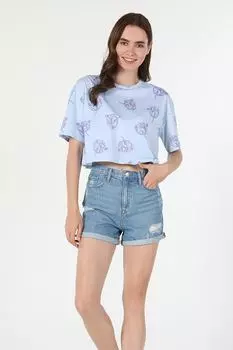 Короткая футболка с цветочным принтом Colin'S, синий