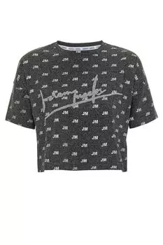 Короткая футболка с логотипами Jeremy Meeks, серый