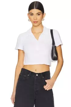 Короткая футболка с пуговицами на груди James Perse, white