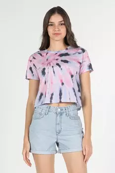 Короткая футболка с узором батик Colin'S, розовый