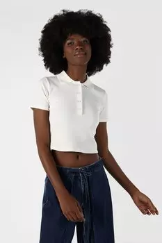 Короткая футболка с воротником Colin'S, белый