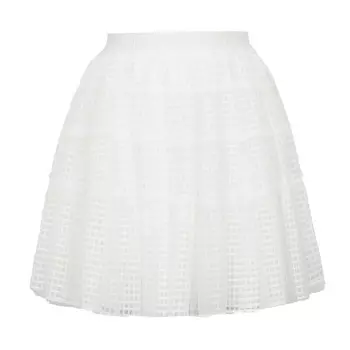 Короткая газовая юбка Deep Breath с эластичной резинкой на талии, белый