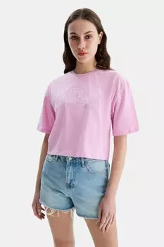 Короткая хлопковая футболка Helena Ucla, розовый