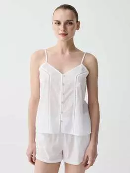 Короткая хлопковая пижама добби Ovs, цвет optical white
