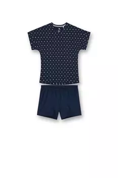Короткая хлопковая пижама Sanetta, синий