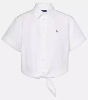 Короткая хлопковая рубашка Polo Ralph Lauren, Bsr White