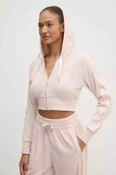 Короткая худи на молнии adidas Originals Femme Galore, розовый