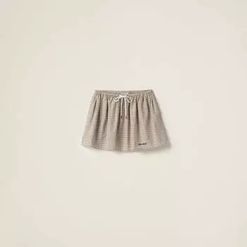 Короткая клетчатая юбка Miu Miu, бежевый