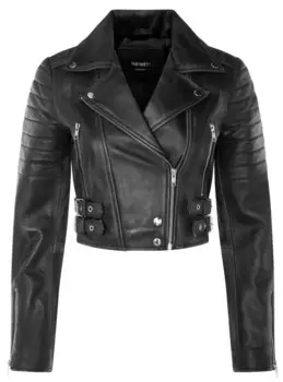 Короткая кожаная куртка brando longtown Infinity Leather, черный