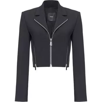Короткая креповая куртка на молнии PINKO, черный