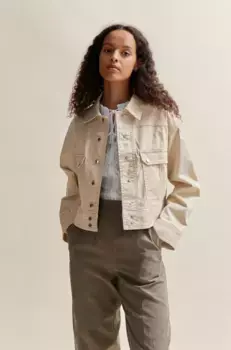 Короткая куртка BOSS ORANGE "C_Jora-D", с кнопками BOSS, бежевый