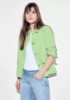Короткая куртка Cecil без капюшона из мягкого смесового материала, цвет Matcha Lime
