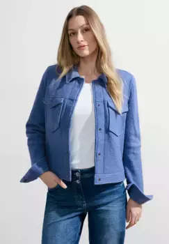 Короткая куртка Cecil без капюшона из мягкого смесового материала, цвет Water Blue