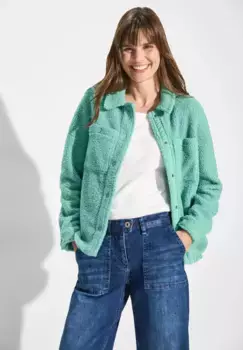 Короткая куртка Cecil, без капюшона, с планкой на пуговицах, зеленый