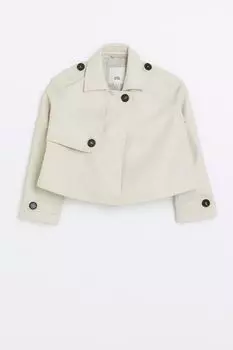 Короткая куртка для девочек River Island, бежевый