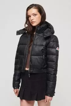 Короткая куртка Fuji с капюшоном Superdry, черный