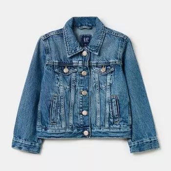 Короткая куртка из денима обработанного кислотой Gap, синий