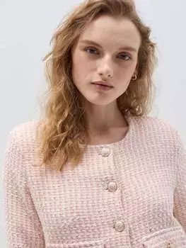 Короткая куртка из двухцветной ткани Hybrid, цвет white/pink