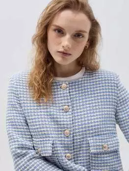 Короткая куртка из двухцветной ткани Hybrid, цвет white/light blue