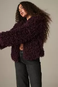 Короткая куртка из искусственного меха Next, красный