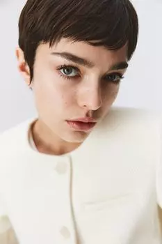 Короткая куртка из твила H&M, бежевый