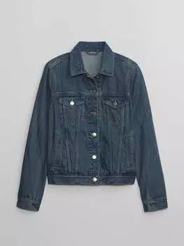 Короткая куртка кислотной стирки Gap, цвет denim