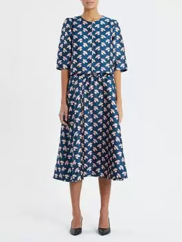 Короткая куртка Lollys Laundry Trine с принтом птиц, темно-синий/мульти