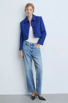 Короткая куртка Mango, темно-синий