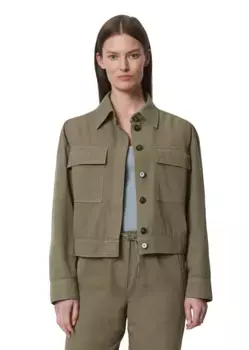 Короткая куртка Marc O'Polo из смеси органического хлопка и льна, без капюшона, коричневый