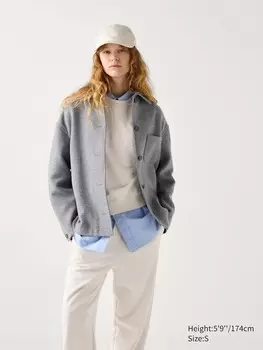 Короткая куртка оверсайз Uniqlo, серый
