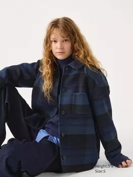 Короткая куртка оверсайз Uniqlo, синий