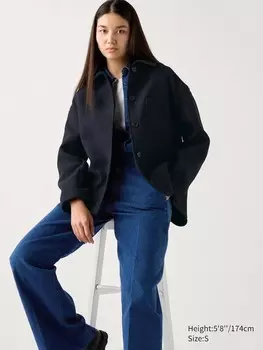 Короткая куртка оверсайз Uniqlo, синий