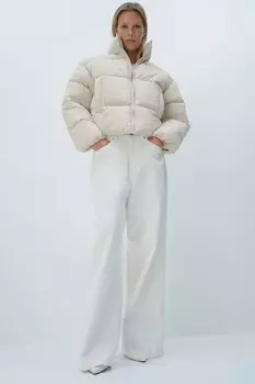 Короткая куртка-пуховик H&M, бежевый