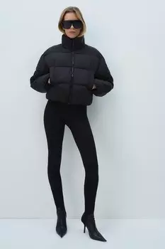 Короткая куртка пуховик H&M, черный
